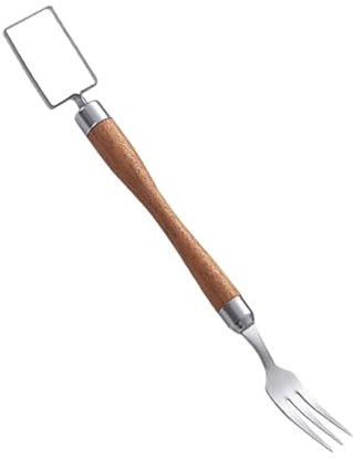 Garneck Strumento Per Affettare Languria Forchetta in Metallo E Legno Forchetta Efficiente Per Tagliare La Frutta A Fette