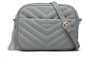 Miss Lulu Petit Sac Bandoulière Femme en Cuir Synthétique à Double Zip