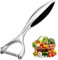 Kezidhp Pelador De Patatas Pelador y Frutas, Acero Inoxidable, Mango Ergonómico Antideslizante, Giratorio para Patatas, Zanahorias, Manzanas, Pepinos y Berenjenas