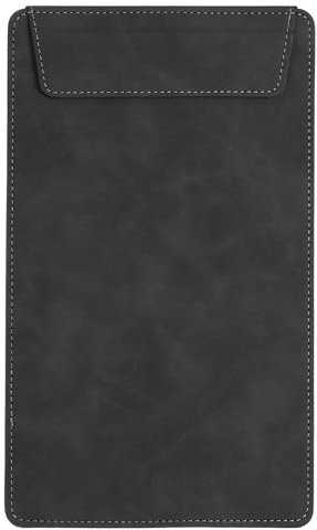 PATIKIL Blocco Note In Pelle PU A5 Con Clip 15x25 Cm Portadocumenti Magnetica Professionale Con Portapenna Organizer Cartella Ufficio Tavoletta Scrittura Nero