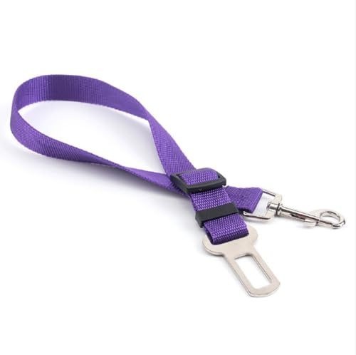 Dog Car Seat Belt – Adjustable Harness Connector Strap with Strong Clip, Universal Fit for Small, Medium & Large Dogs, Vehicle Restraint for Safe Travel, Purple
