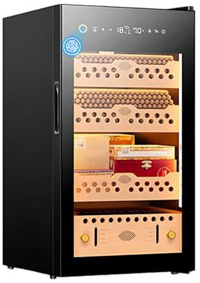 Lissontine Electric Humidor Thermostatic Cooling Humidor Cabinet with Smart Humidity & Temp Control, Spanish Cedar Wood Shelves, for Men 70L-400Counts