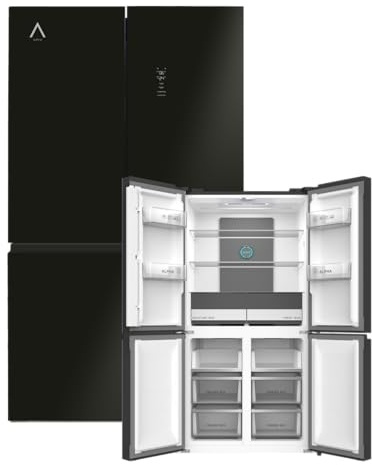 ALPHA Frigorifico Americano Pegasus Elite Pro-83, Cristal Negro, 4 Puertas, Metal Cooling, Inverter, *Alta Gama*