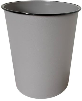 EDS Round Waste Paper Bin |Modern Chequered Design| Lightweight Sturdy Plastic 5L Waste Paper Basket | Small Waste Bin For Bedroom, Lounge, Office And Desk (PACK OF 1, GREY)