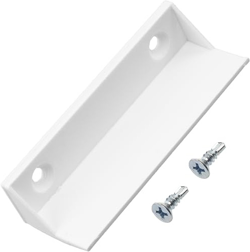 AERZETIX - Juego de 5 asas para instalación en marcos de mosquitera + 10 tornillos autoperforantes Ø3.9x13 mm | de plástico blanco