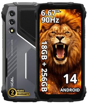 OSCAL PILOT 1 Smartphone Rugged, 18GB+256GB (espandibile fino a 2TB), Batteria 15000 mAh, Display 6,6″ FHD+ 120Hz, Fotocamera 50MP, Android, IP68/IP69K & MIL-STD-810H, Dual SIM/NFC/GPS, Nero