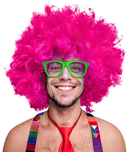 Balinco – XXL Afro Perücke in Pink Extra große Lockenperücke mit 280g für Herren & Damen – Lustige Afroperücke mit Locken für Karneval, Fasching, Motto Party uvm. – Voluminös & angenehm zu tragen