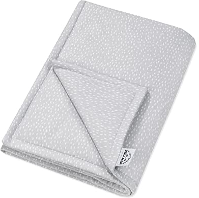 Julius Zöllner Jersey Decke ungefüttert aus 100% Baumwoll-Jersey | Gr. 70x100 cm | Made in Germany | OEKO-TEX® STANDARD 100 | Tiny Squares Grey
