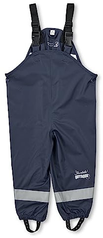Sterntaler Regenhose ungefüttert uni - Kinder Regenhose wasserdicht - Jungen Matsch- und Buddelhose mit verschweißten Nähten und elastischen Hosenträgern - Regenbekleidung - marine, Größe 80