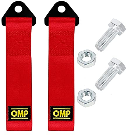 Benaton 2 Stück Abschleppseil für Rennwagen, Nylon Anhänger Abschleppseile, Stoßstangen Abschleppseile Abschleppschlaufe, Tow Strap Hook Tau Motorsport Rally Racing, Tragen 2 Tonnen Gewicht(Rot)