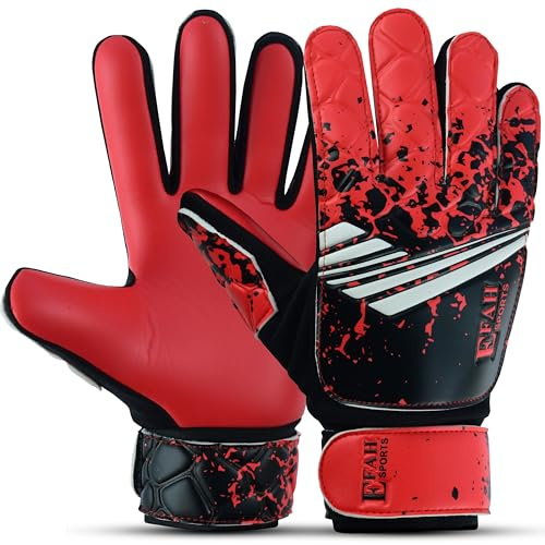EFAH SPORTS Guanti da portiere di calcio per ragazzi bambini giovani, guanti da portiere da calcio con palmi super grip