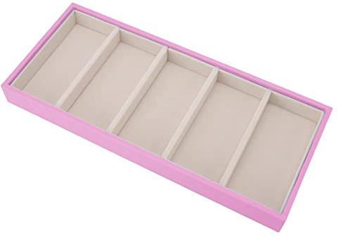 HERCHR Vassoio porta occhiali impilabile portaoggetti per gioielli per occhiali e vassoio porta orologi(Rosa)