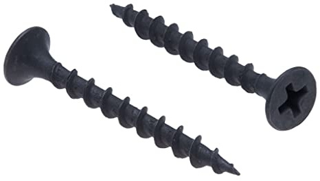 3.5x45mm Vis Noires Pour Cloisons Sèches, Tête Fraisée Phillips, Filetage Grossier Autotaraudant, Pointe Acérée, Vis à Bois Phosphatées, Vis Pour Plaque de Plâtre Sur Bois (500 pcs)