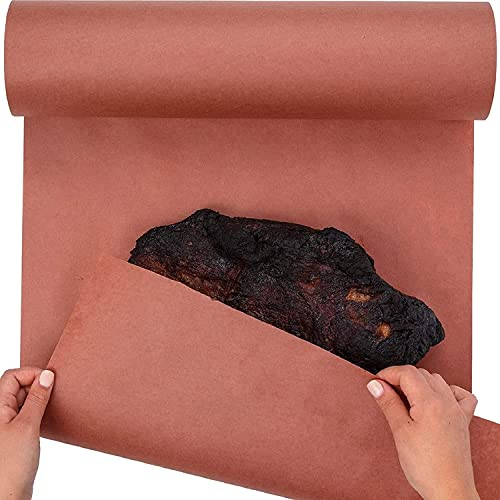 Pink Butcher Paper BBQ Kraftpapier 43.5CM X 53M, Metzger Papier BBQ Zubehör Komplett Natürlich und Ungebleicht