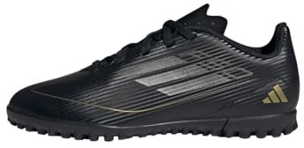 adidas F50 Club Football Boots Turf, Chaussures de Football sur Gazon, Core Black/Iron met./Gold met.,