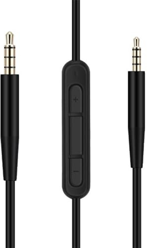 MICMXMO ersättning ljudkabel kompatibel med Bose QC25 QC35 QC45, AKG Y55 Y50 Y45BT, JBL E45BT hörlurar, 2,5 mm till 3,5 mm kontakt volym kontroll kabel manlig stereokabel för smartphone, 1,5 m