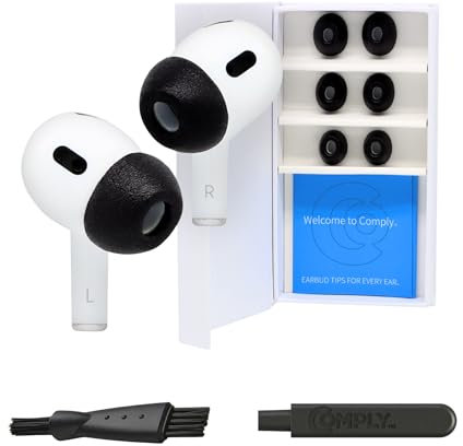 Comply Lot de 3 Paires d'embouts en Mousse pour Apple AirPods Pro 3.0 - Excellente Isolation phonique - Confort accru - Ajustement sûr - Outil de Nettoyage et de Retrait de Pointe