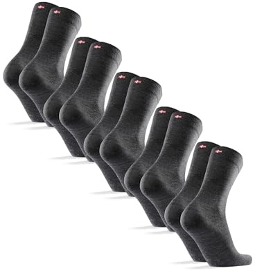 DANISH ENDURANCE Merino Wool Socks Mens, Premium Smart Mens Socks for Everyday, Breathable & Temperature-Regulating Comfort, 3 or 5 Pack