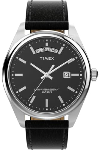 Timex Herren Analog Quarz Armbanduhr mit einem Lederband Legacy