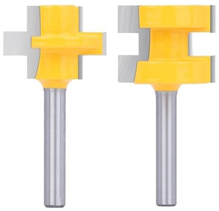 Jeu de fraises à rainure et languette, 6 mm, 8 mm, 1/2 pouce, 90 degrés, for assemblage de fraises à bois(12.7mm Shank Set)