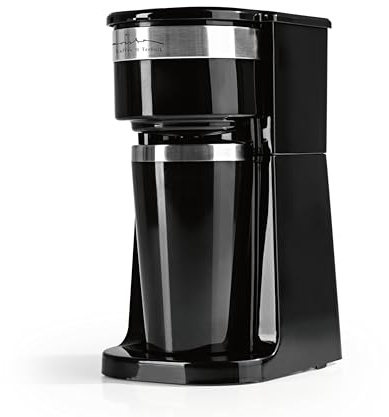 Barista Machine à café Single à emporter 750 watts | Machine à café filtre compacte avec mug isotherme | Petite machine à café à emporter portable | Mug isotherme et filtre permanent en nylon inclus