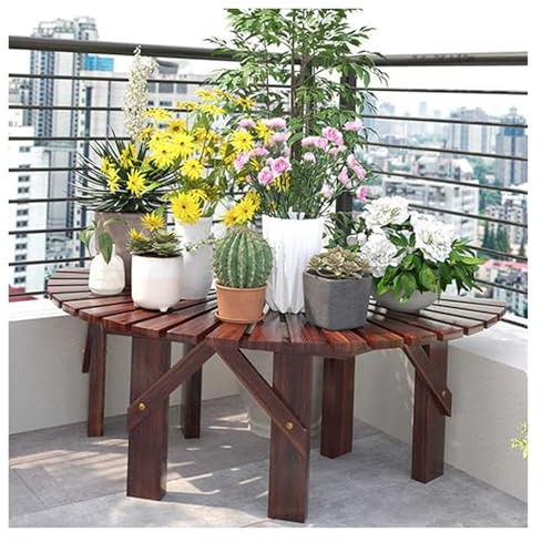 Générique Banc d'arbre Semi-Circulaire, Tabouret De Jardin en Bois en Forme D'éventail, Siège Incurvé for Jardin, Bord De Piscine (bancs Inclus Uniquement)