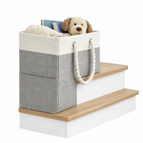 talisleskye Stair basket,Foldable staircase baskets,Stair basket for wooden and carpeted stairs,Step stairs storage baskets with handle.1pcs