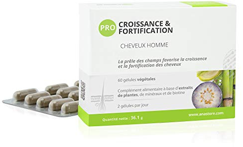 Pro Croissance & Fortification * 499.3 mg / 60 gélules * Sabal palmetto, Myrtille, Thé vert, Prêle des champs, Zinc, Sélénium et Biotine * Cheveux