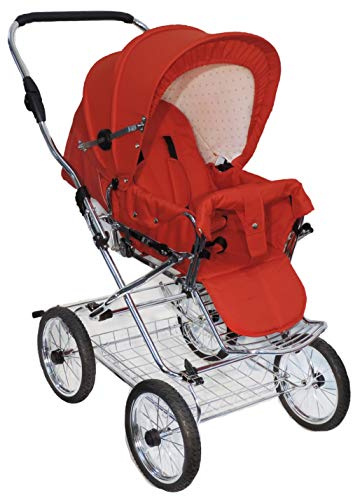 EICHHORN Kinderwagen Buggy Passeggino sportivo con telaio in pelle e regolazione dell'altezza del cursore, direzione di visione reversibile, funzione reclinabile, pneumatici ECCO antiforatura - ROSSO