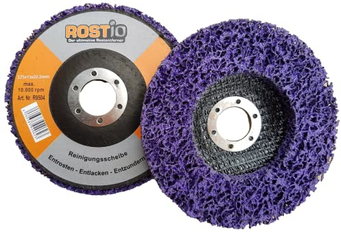 2 x Rostio CSD Scheibe 125 mm Lila | purple für Winkelschleifer | Flex | Reinigungsscheibe | 2 Stück