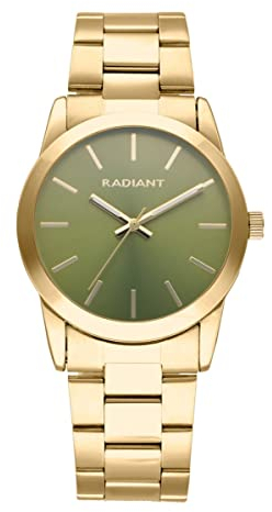 Radiant - Basic Collection - Analog und Automatik Uhr. Armbanduhr für Frauen. Armbanduhr mit Goldener Edelstahl-Zifferblatt. Größe 36mm. 3ATM.