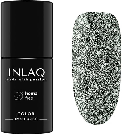 INLAQ® HEMA Free UV Nail Laque Glitter Shiny Signs Collection - Gel Ongles Scintillant libre de Hema - Glitter Gel Laque UV en couleurs Libra - 6ml
