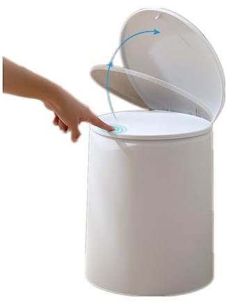 MMIAOO 12L Badezimmer Mülleimer mit Deckel, kleiner Küchenmülleimer mit Pressdeckel, Mülleimer für Schlafzimmer, Büro, Küche, Bastelraum