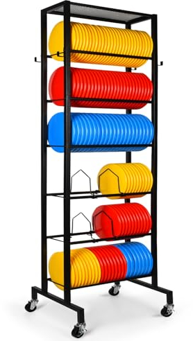 GADFISH Discgolf-Aufbewahrung, 6-stöckig, bewegliches Regal mit Trennrahmen, organisiert und speichert Scheiben, schwarz