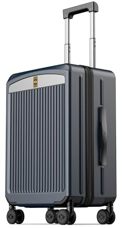 MGOB Handgepäck Koffer 55x40x20cm leicht, handgepäck Trolleys PC Hartschalen Koffer mit TSA-Schloss und 4 Silent Spinner für Geschäftsreisen- Blau