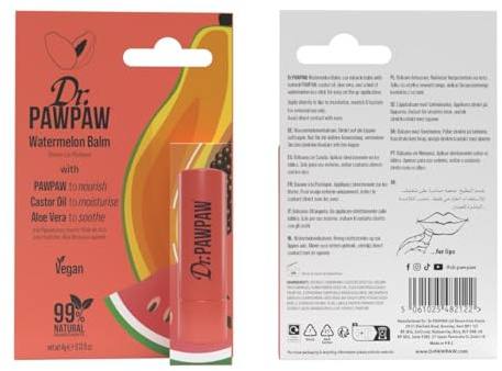 Dr.PawPaw Watermelon Balm – Multi-Purpose Hydration for Lips, Skin, Hair & Nails – Vegan Formula with 99% Natural Ingredients – Travel-Friendly - 4g
