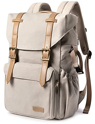 bagsmart Fotoryggsäck DSLR kameraryggsäck kanvas stöldsäker vattenavvisande med regnskydd för 15 tums bärbar dator, spegelreflexkamera, linser, tillbehör