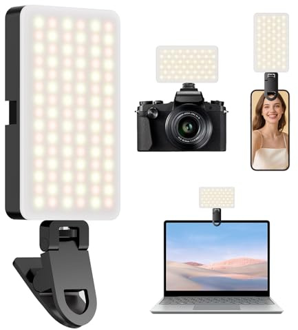 CIYYFVA LED Lumière Téléphone Selfie Light, 2700-6500K, 3 Modes d'éclairage ajustés et 10 Niveaux de luminosité pour Téléphone Vlogging Ordinateur Vidéoconférence Appareil Photo TikTok