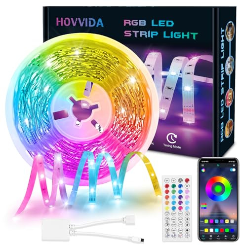HOVVIDA Striscia LED, 1x10m, Luci LED, RGB LED, 30 LED/Metro