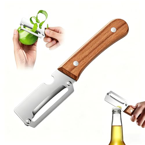Multifunctional Vegetable Peeler with Extra-Sharp Stainless Steel Blade, 2-in-1 Single-Blade Peeler for Potatoes, Fruits, and Vegetables,Beer Opener (1)