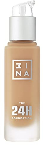 3INA MAKEUP - The 24H Foundation 645 - Mittlere Bräun Foundation mit Unterton Gelb - Foundation Hauttonanpassend - 24H Langlebige Formel Wasserdichte Foundation - Vegan - Cruelty Free
