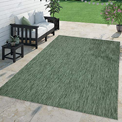 TT Home Teppich Für Outdoor Küchenteppich Balkon Terrasse Unifarbenes Design Modern, Farbe:Grün, Größe:60x100 cm