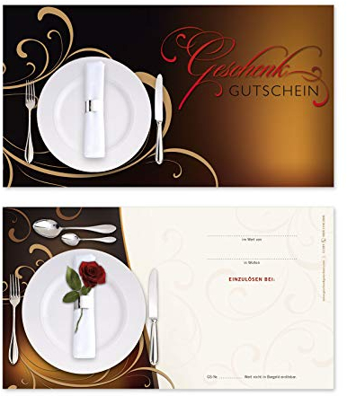 GESCHENKGUTSCHEINcom by POS-HAUER. 100 Gutscheine, blanko zum selber Ausfüllen. Für Restaurants Gasthäuser Gastronomiebetriebe. Restaurantgutscheine.