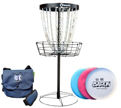 The KEEP - DISC GOLF BASKET - PDGA APPROVED PLUS Satchel Bag and 3 Putters