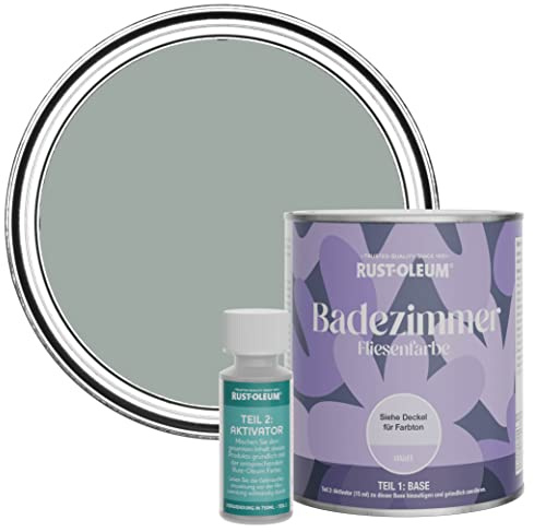 Rust-Oleum Grey Water-Resistant Bathroom Tile Paint in Matt Finish - Pitch Grey 750ml