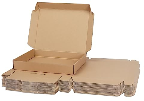RLAVBL 25 Stück Braune Versandkartons mit den Maßen 33 x 25,4 x 5,1 cm für den Versand von Gegenständen, Spielzeug und Geschenken