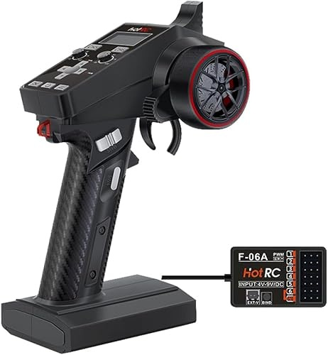 aneegfpv HOTRC CT-6A RC Transmitter and Receiver 6 Channel 2.4ghz Hand Controlled RC Car Boat Tanks Remote Controller (CT-6A)