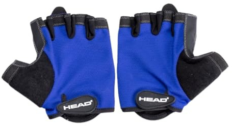 HEAD - Guanti da fitness, unisex uomo e donna, traspiranti e antiscivolo. Home fitness, bodybuilding, palestra, sollevamento pesi, allenamento (Blu, L)