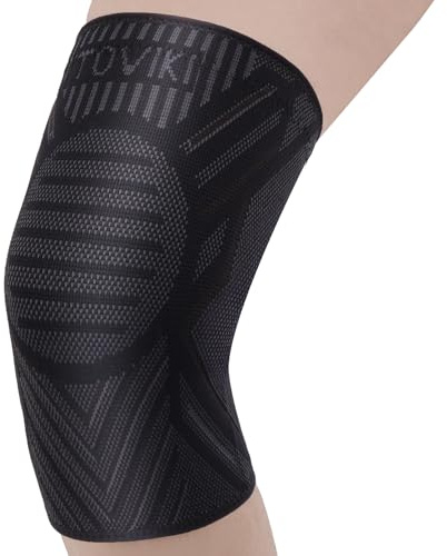 TOVIKI Knee Support for Women/Men, 2 Pack Compression Knee Brace Sleeves for Arthritis, Joint Pain, Ligament Injury, Meniscus Tear, ACL, MCL, Tendonitis, Running (L)