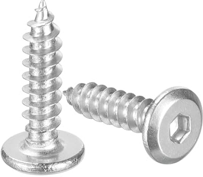 sourcing map 50 Pack Socket Head Screws M4 x 16mm Self Tapping Screws Bolt | 304 Stainless Steel, Flat Round, Full Thread, Hex Socket Cap Screws, for Wood Furniture